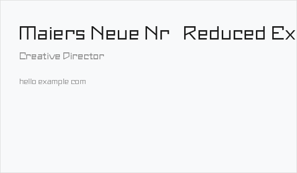 Maiers Neue Nr.8 Reduced Expanded Business Card