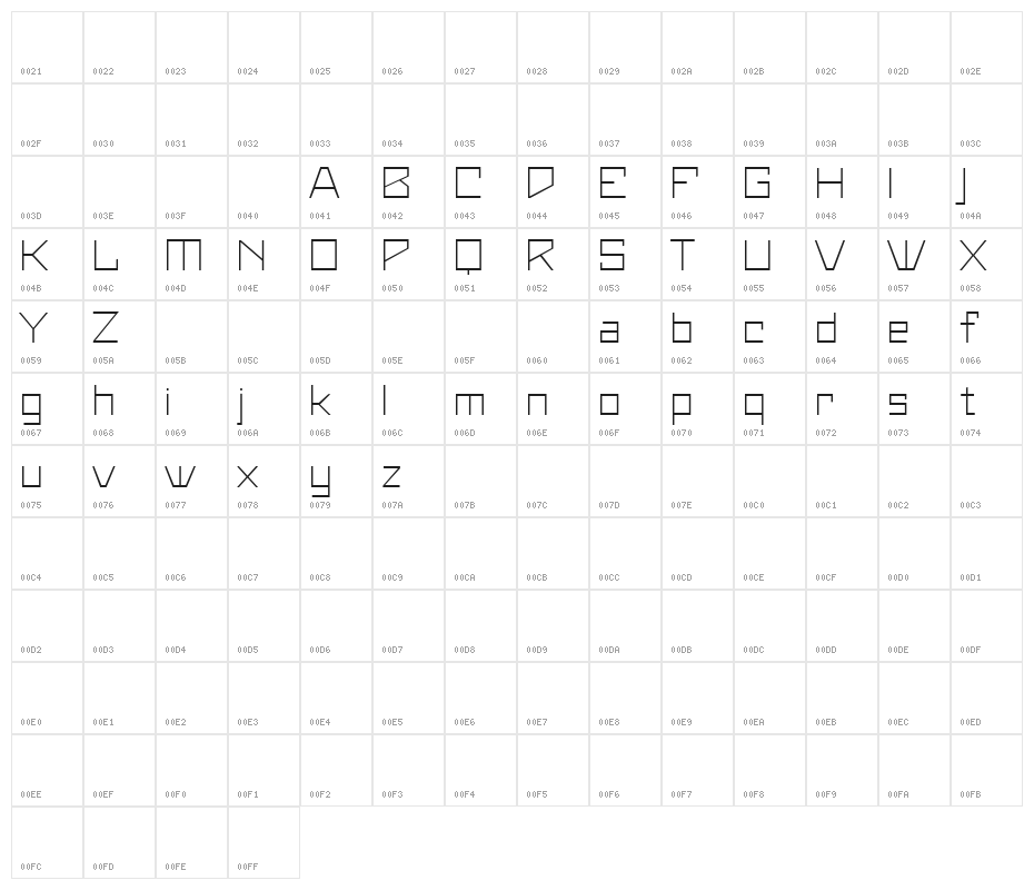 Maiers Neue Nr.8 Reduced Light Expanded Character Map