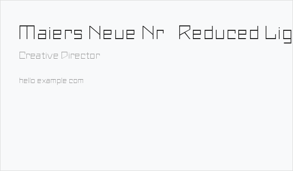 Maiers Neue Nr.8 Reduced Light Expanded Business Card