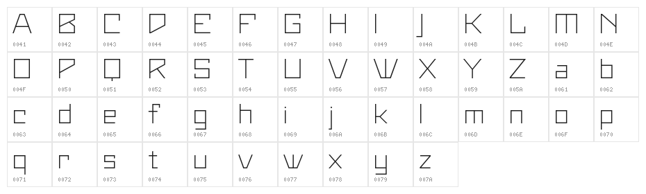 Maiers Neue Nr.8 Reduced Light Expanded Character Map