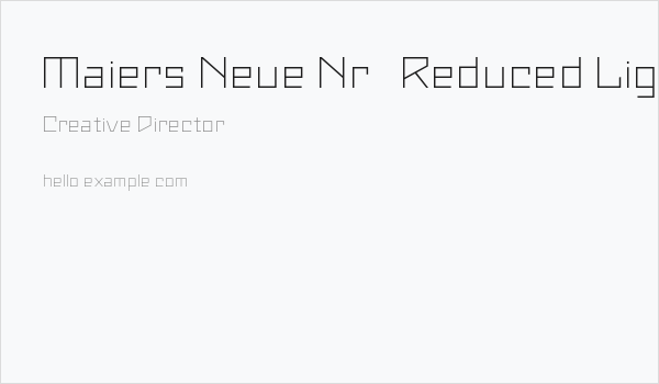 Maiers Neue Nr.8 Reduced Light Expanded Business Card