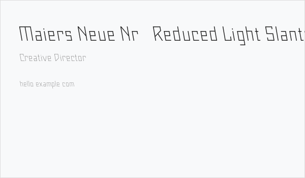 Maiers Neue Nr.8 Reduced Light Slanted Business Card