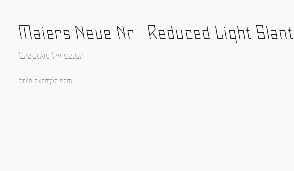 Maiers Neue Nr.8 Reduced Light Slanted Business Card
