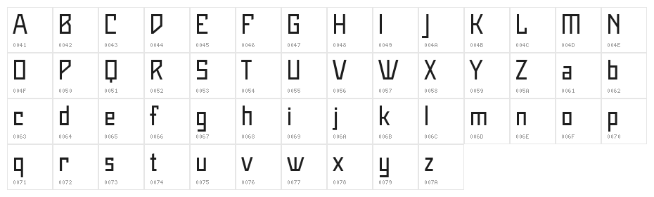 Maiers Neue Nr.8 Reduced Regular Character Map