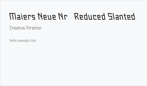 Maiers Neue Nr.8 Reduced Slanted Business Card