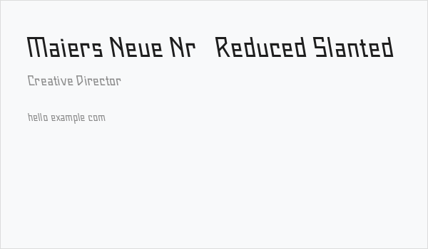 Maiers Neue Nr.8 Reduced Slanted Business Card