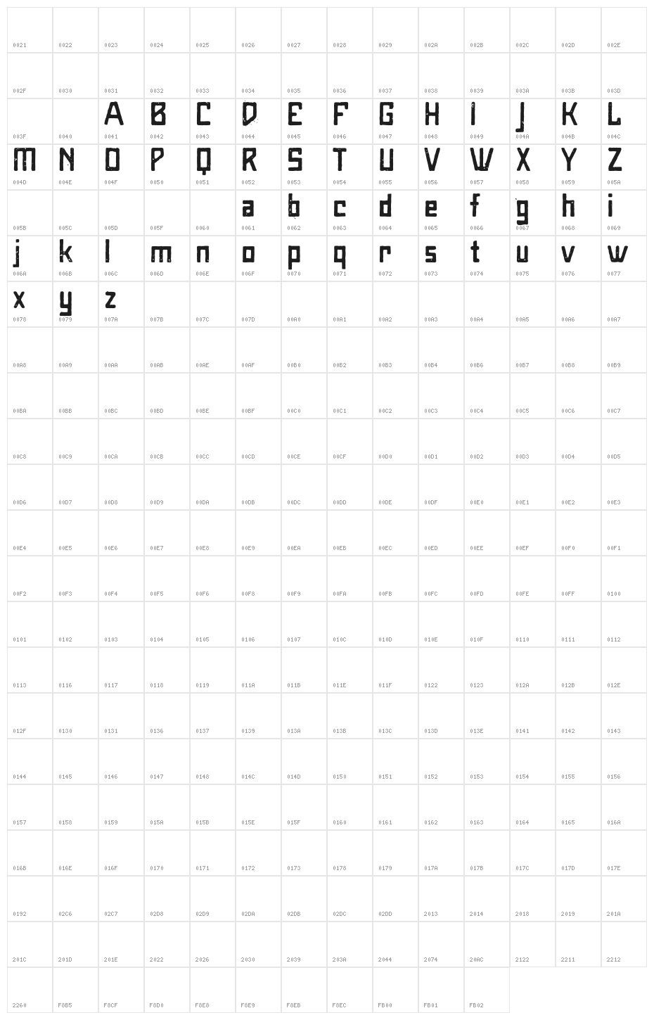 MaiersNr8-Bold Character Map