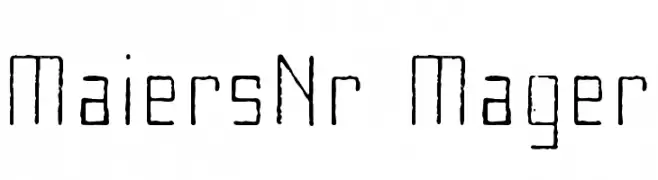 MaiersNr8-Mager  Frei Schriftart Herunterladen
