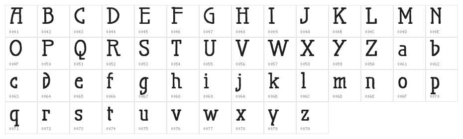 MaiersNr.Reduced-Bold Character Map