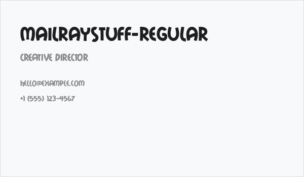 MailRayStuff-Regular Business Card
