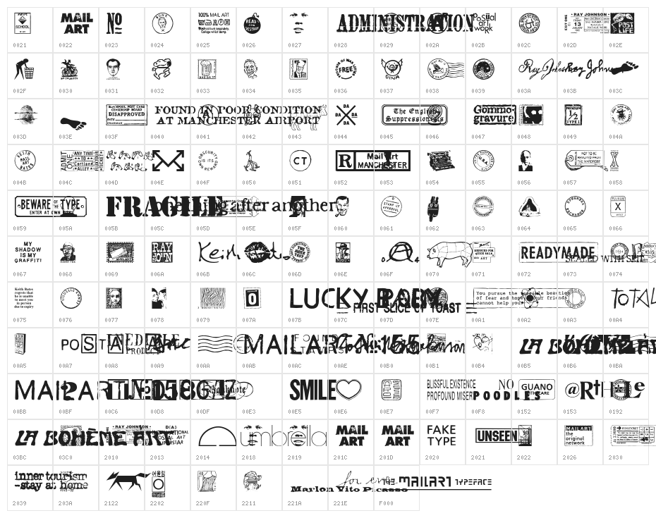 MailartGraphics Character Map