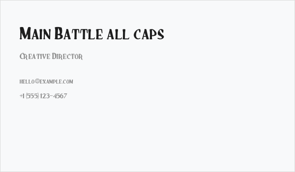 Main Battle all caps Business Card