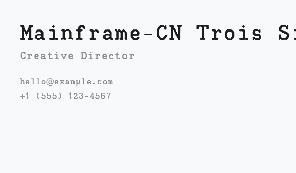 Mainframe-CN Trois Six R Business Card