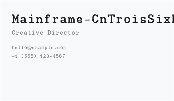 Mainframe-CnTroisSixR Business Card