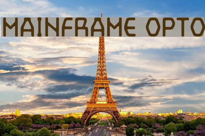 Mainframe Opto Font examples