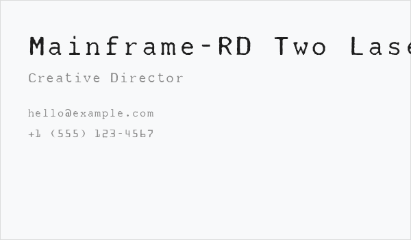 Mainframe-RD Two Laser R Business Card