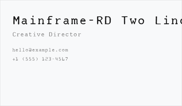 Mainframe-RD Two Lino R Business Card