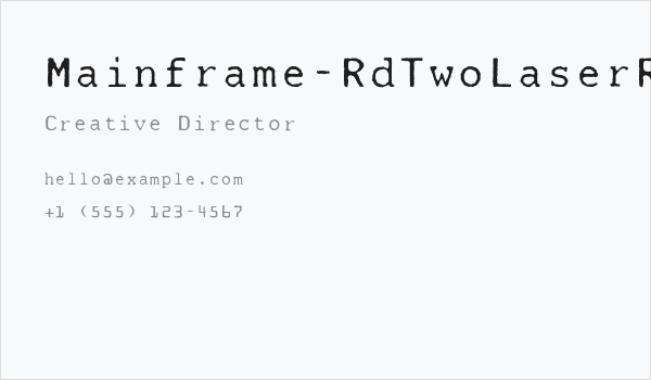 Mainframe-RdTwoLaserR Business Card
