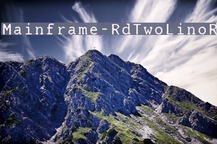 Mainframe-RdTwoLinoR Font examples