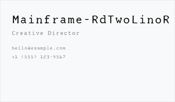 Mainframe-RdTwoLinoR Business Card