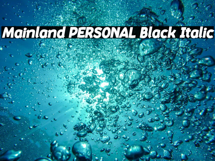 Mainland PERSONAL Black Italic Example 1