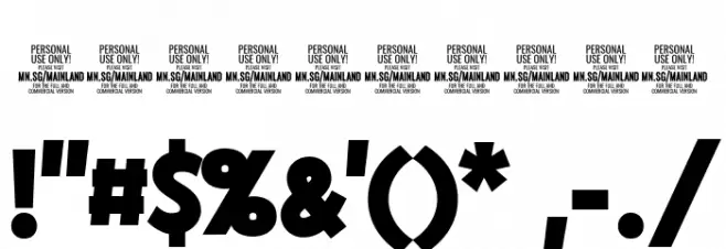 Mainland PERSONAL Black Font OTHER CHARS