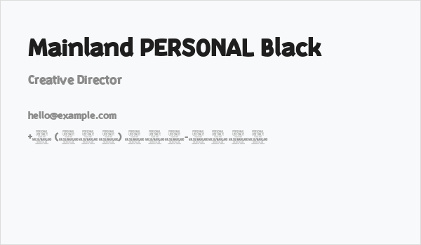 Mainland PERSONAL Black Business Card