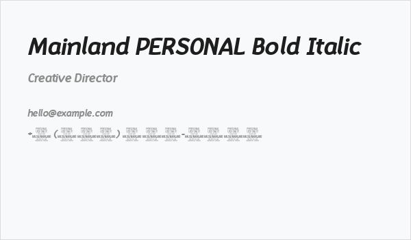 Mainland PERSONAL Bold Italic Business Card