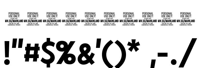 Mainland PERSONAL Bold Font OTHER CHARS