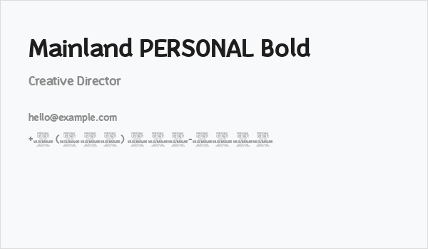 Mainland PERSONAL Bold Business Card