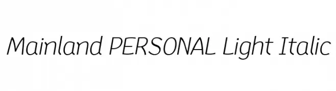 Mainland PERSONAL Light Italic  les polices de caractères gratuit tlcharger