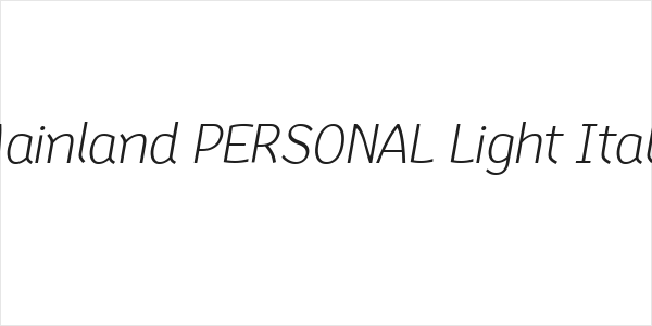 Mainland PERSONAL Light Italic Logo