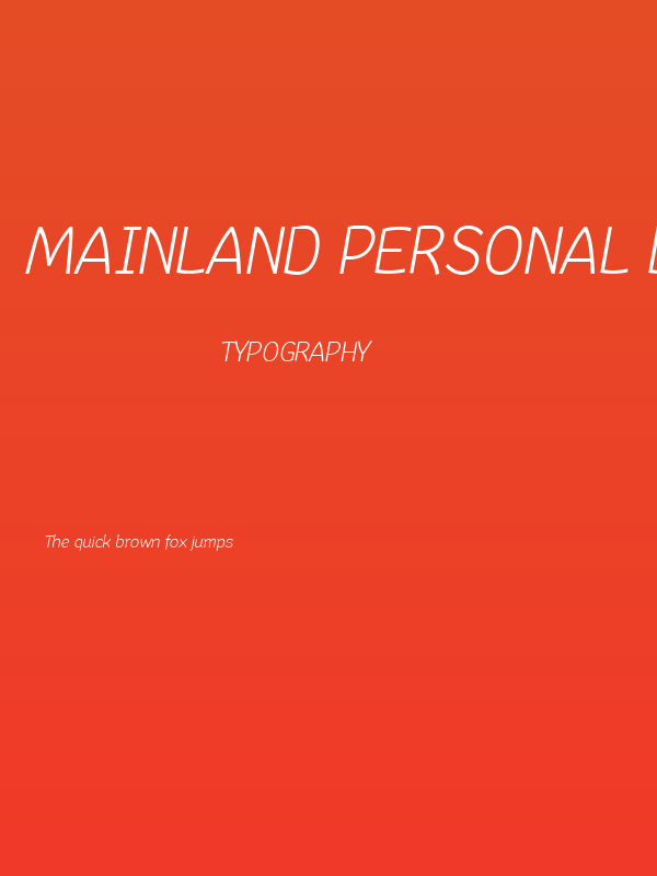 Mainland PERSONAL Light Italic Poster