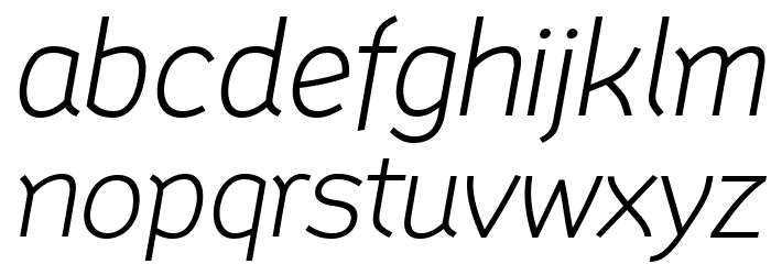 Mainland PERSONAL Light Italic Font LOWERCASE