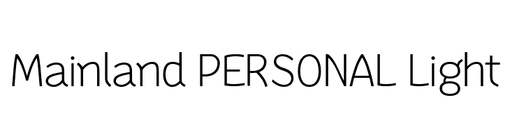 Mainland PERSONAL Light  免费字体下载