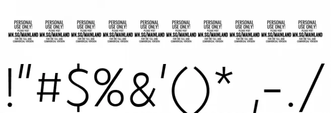 Mainland PERSONAL Light Font OTHER CHARS