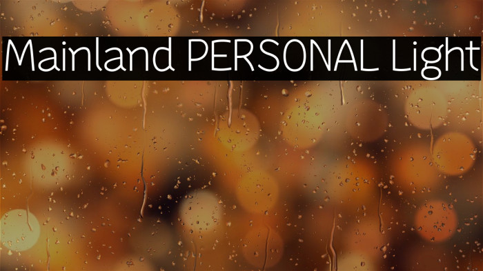 Mainland PERSONAL Light Example 3