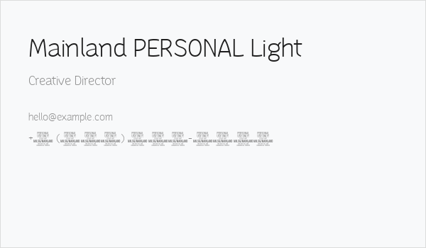 Mainland PERSONAL Light Business Card