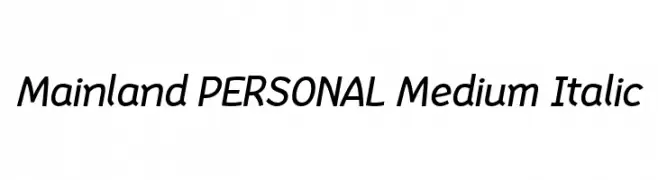 Mainland PERSONAL Medium Italic  Free Fonts Download