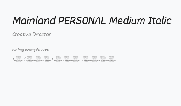 Mainland PERSONAL Medium Italic Business Card