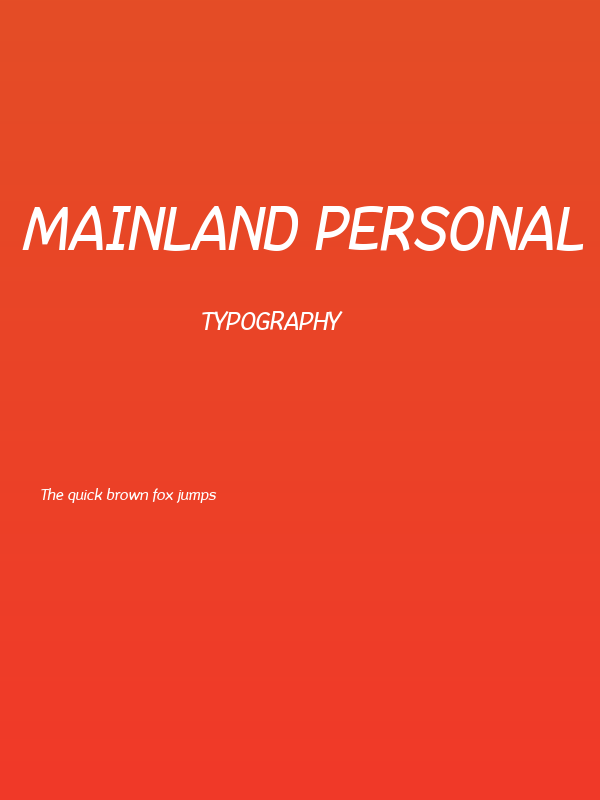 Mainland PERSONAL Medium Italic Poster
