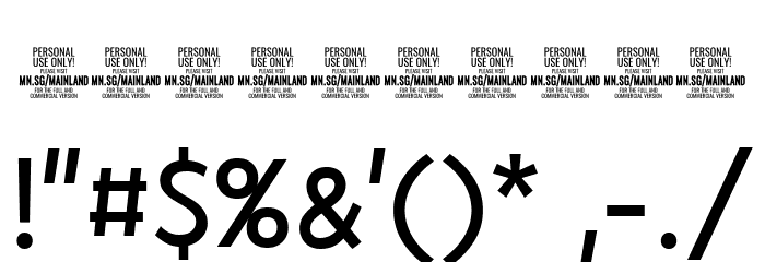 Mainland PERSONAL Medium Font OTHER CHARS