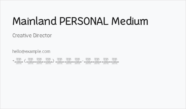 Mainland PERSONAL Medium Business Card