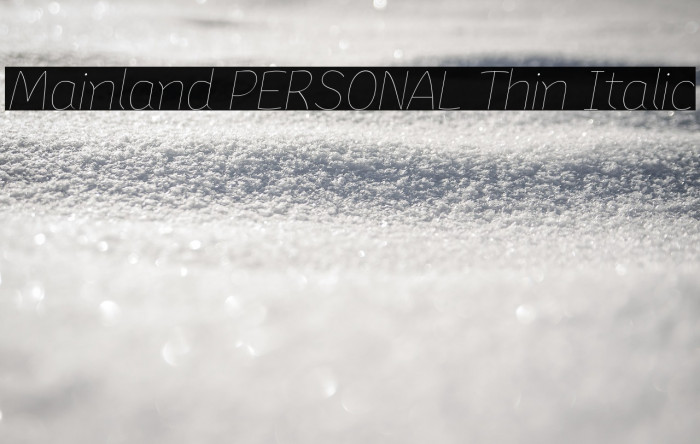 Mainland PERSONAL Thin Italic Example 3