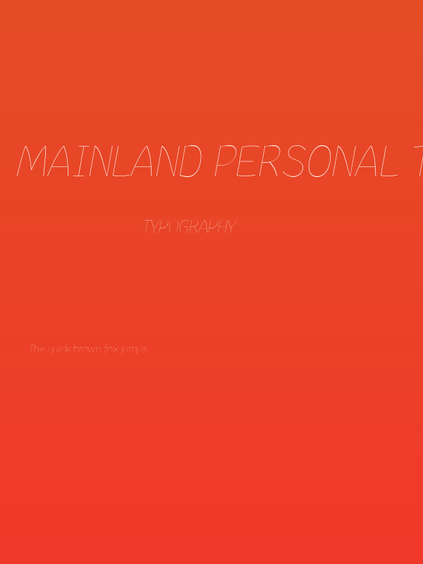 Mainland PERSONAL Thin Italic Poster