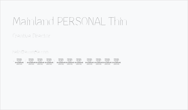 Mainland PERSONAL Thin Business Card