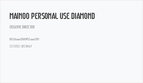 Mainoo Personal Use Diamond Business Card