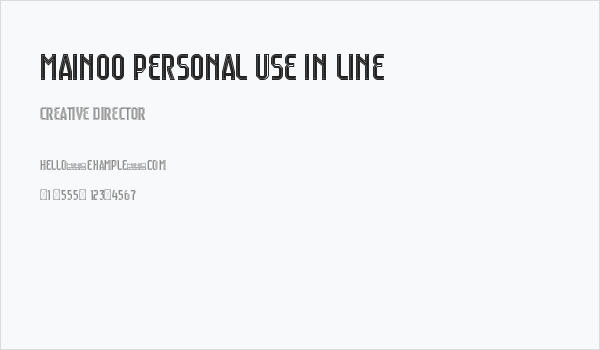 Mainoo Personal Use In Line Business Card