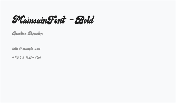 MainsainFont-Bold Business Card