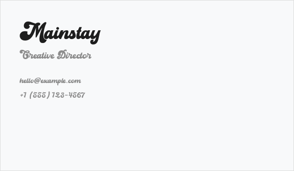 Mainstay Business Card